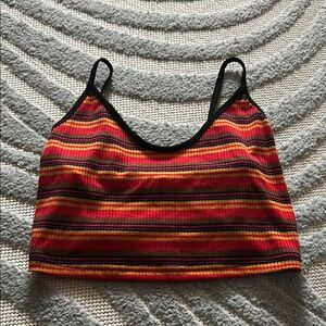 Red and Orange Fitted Crop Camisole